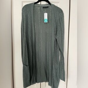 Love Ellie Women's Green/Gray Cardigan Sweater